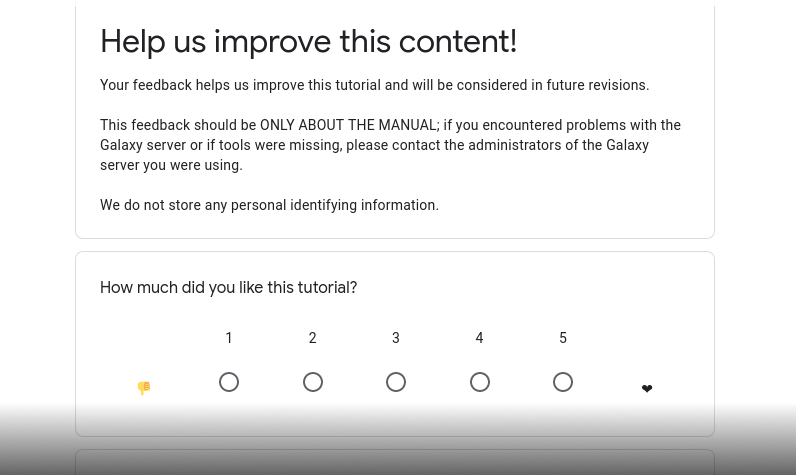 Preview of the google form