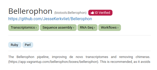 Bellerophon bio.tools webpage. 