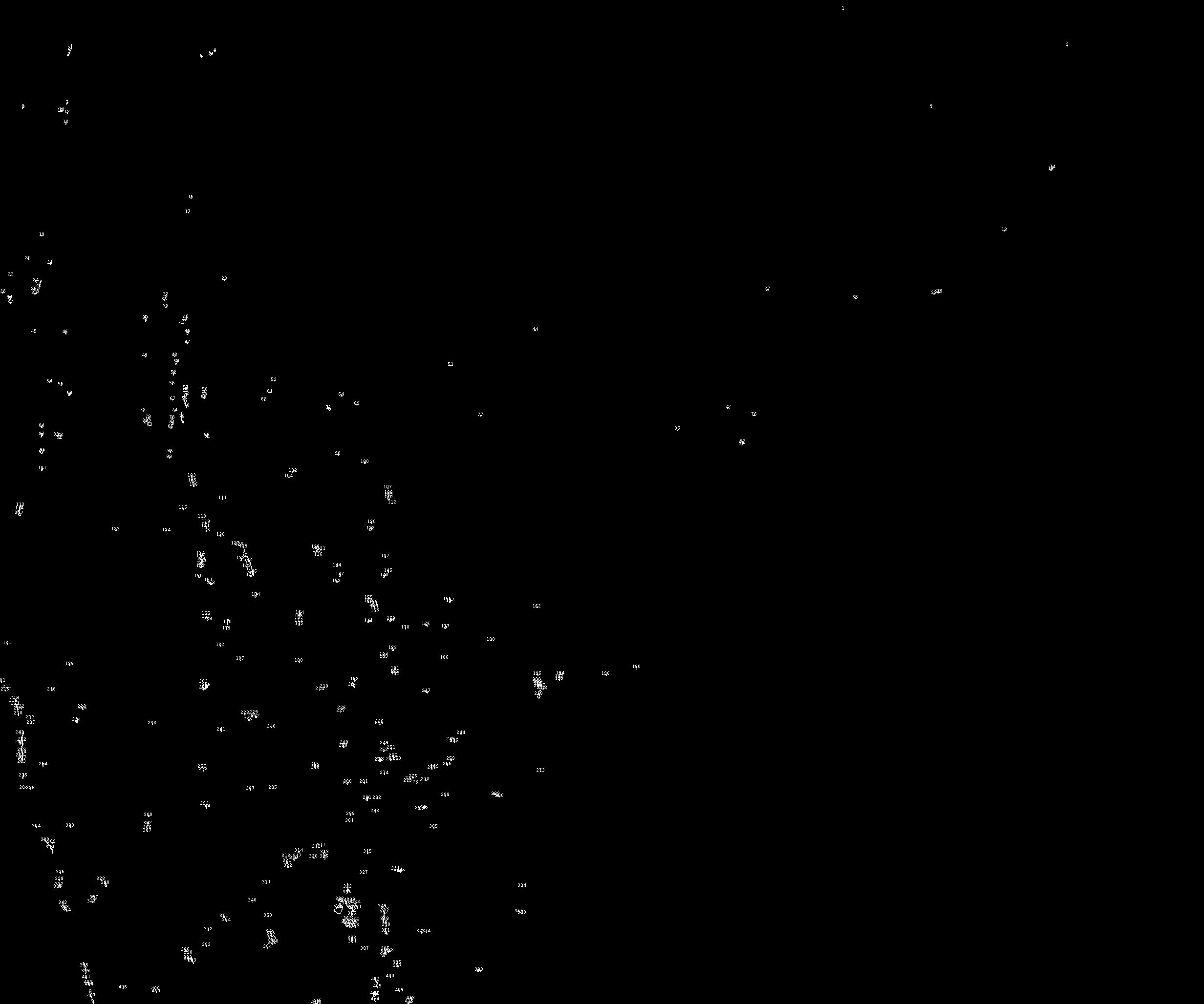Outline image showing detected DAB-positive particles drawn over the binary mask.