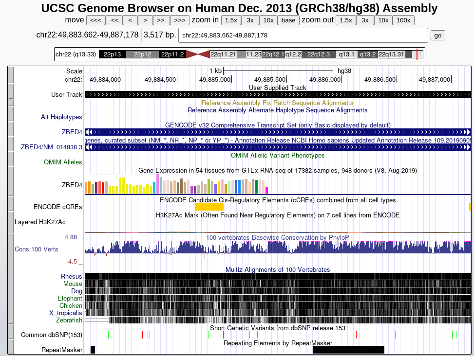 `User Track` shown in the UCSC genome browser. 