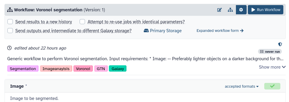 screenshot of workflowhub. 