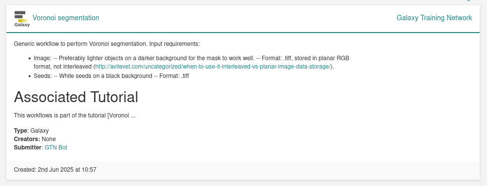 screenshot of workflowhub. 